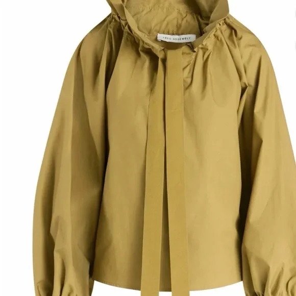 Free Assembly women’s ruffle neck cotton top - Picture 3 of 4